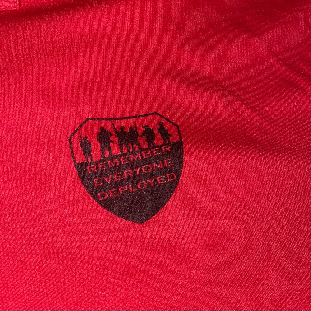 CA Sport Red Shirt Friday Men’s Polo Shirt Size XL Remember Everyone Deployed - Picture 3 of 5